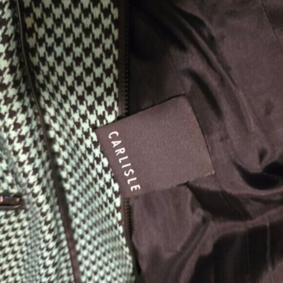 Carlisle Green Houndstooth Wool Peacoat - Size 12 - Picture 10 of 11